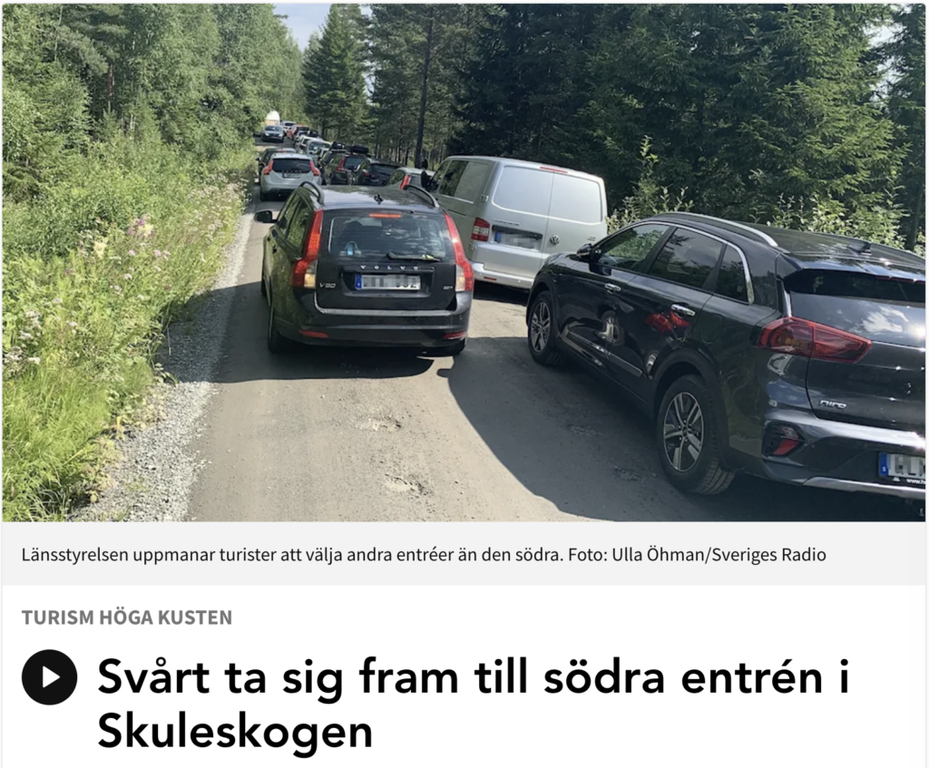 Problem z parkingiem w Skuleskogen.